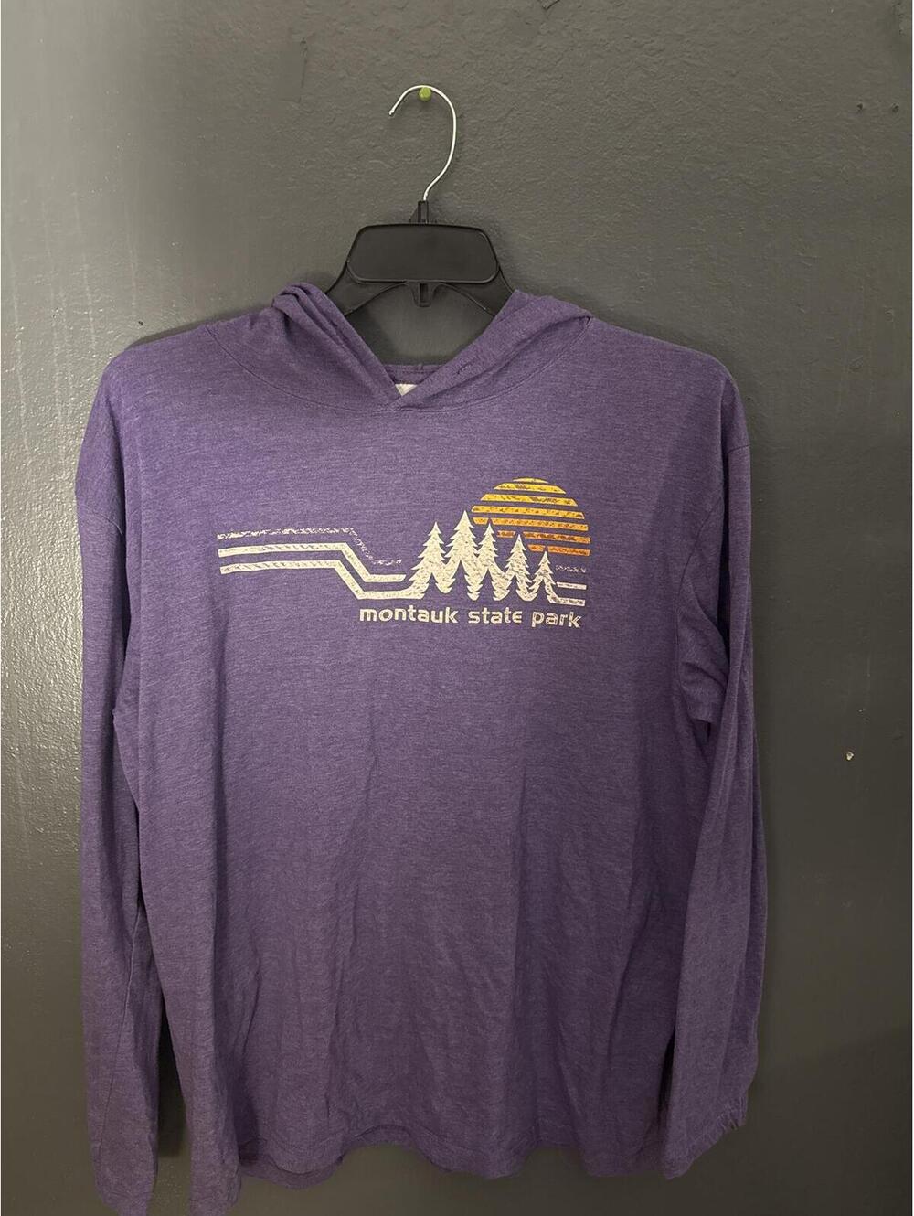 Montauk State Park Purple Long Sleeve Hoodie Sweatshirt 2XL